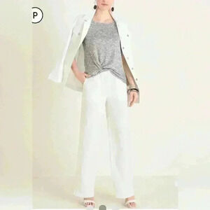 Chicos Linen Wide-Leg pants white 4R